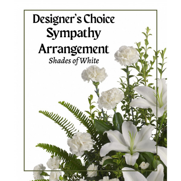 Designer's Choice All white Sympathy Flowers 
