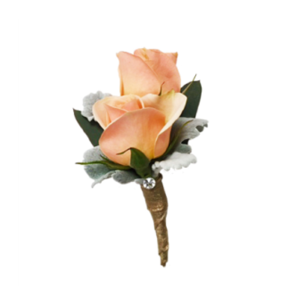 Spray Rose & Bling Boutonniere