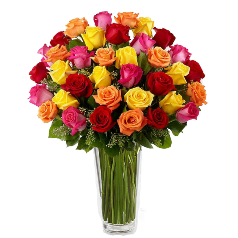 36 Multi-Color Roses - Same Day Delivery