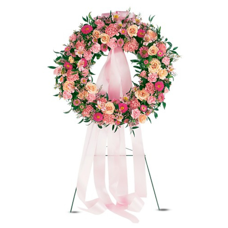 Respectful Pink Wreath - Same Day Delivery