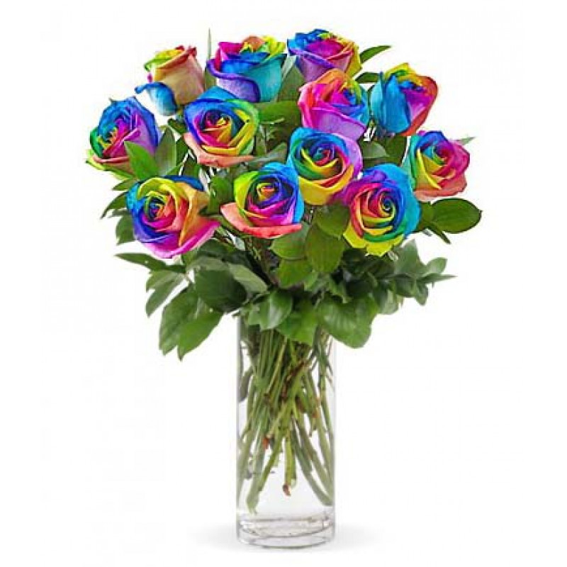 Rainbow Roses - Same Day Delivery