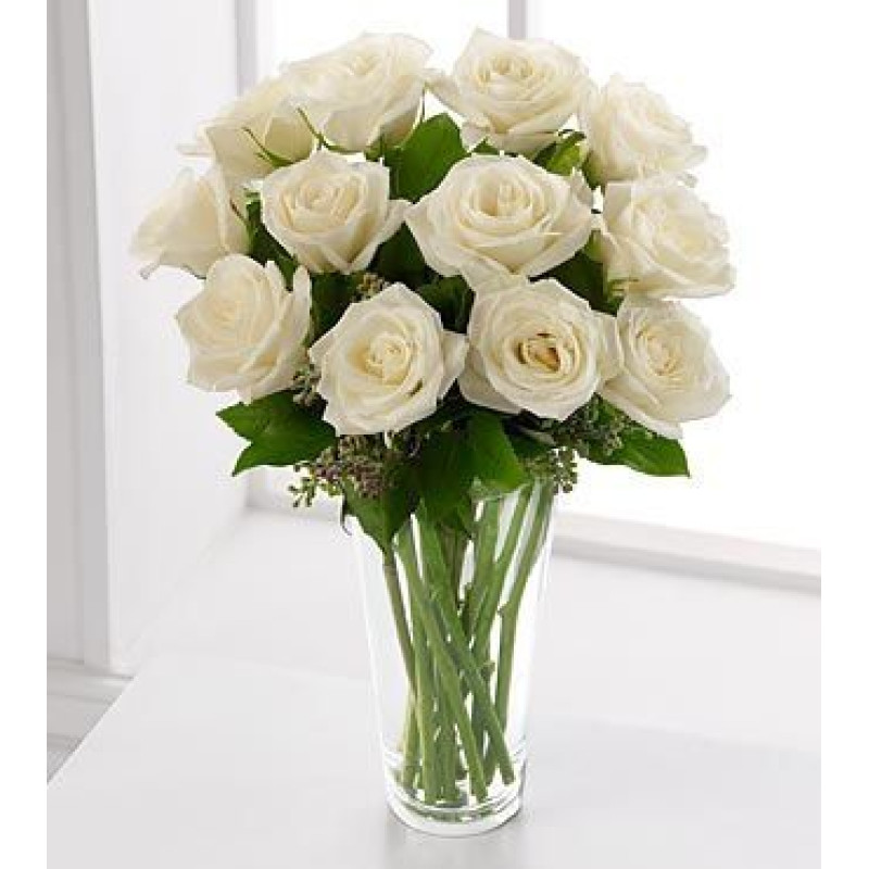 Elegant White Roses - Same Day Delivery