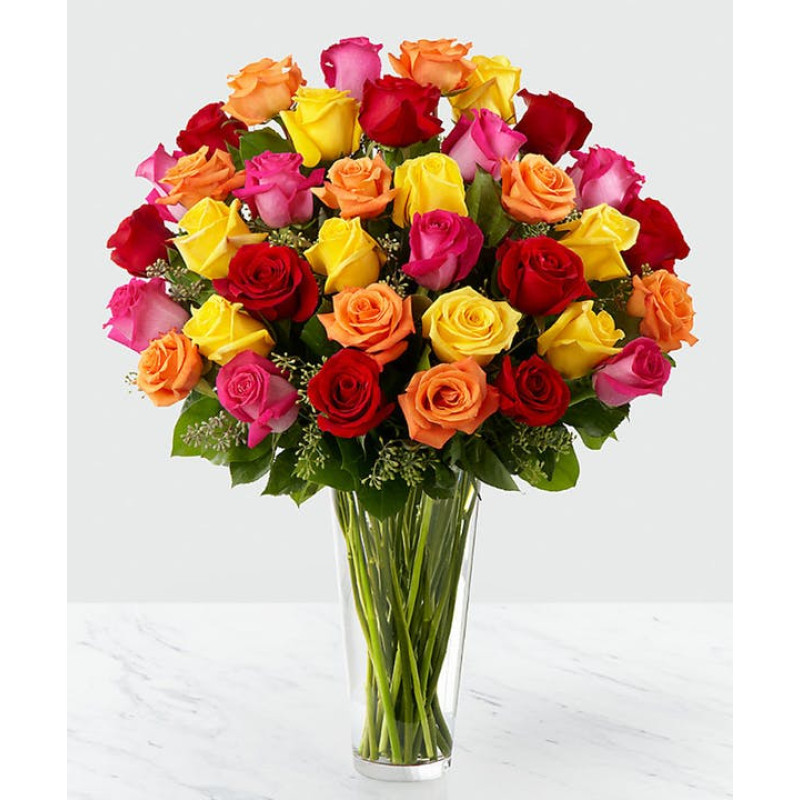 Multicolored Roses - Same Day Delivery
