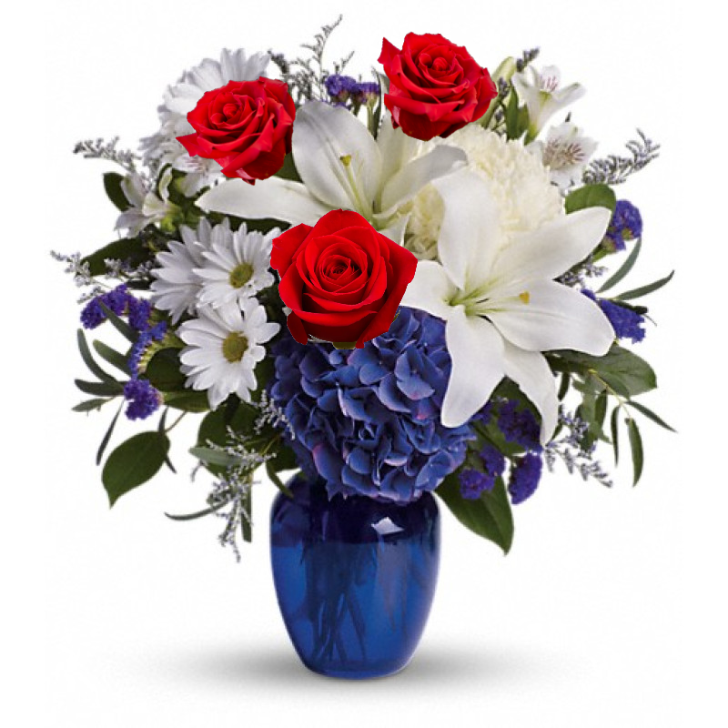 BEAUTIFUL IN RED, WHITE, & BLUE  - Same Day Delivery