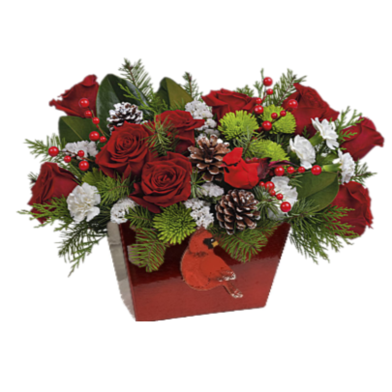 Classic Cardinal Centerpiece  - Same Day Delivery