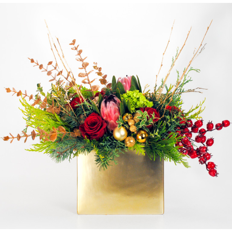 Golden Glow Holiday Bouquet - Same Day Delivery