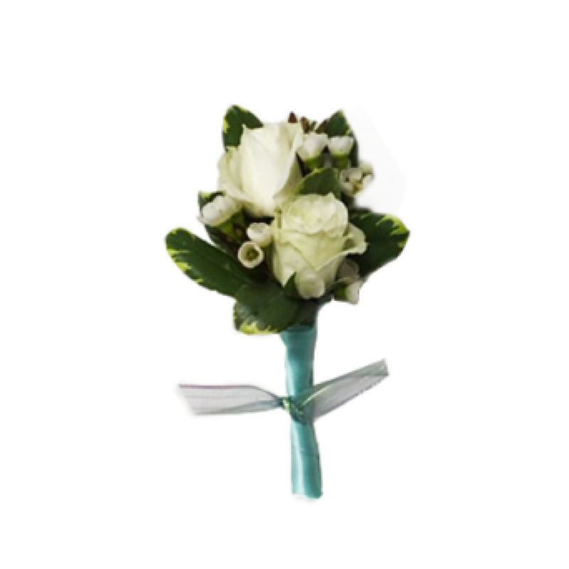 Rose & Wax Flower Boutonniere - Same Day Delivery