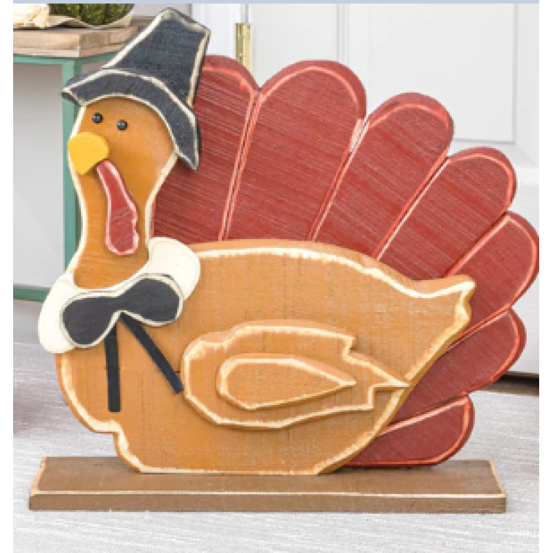 Wooden Turkey Decor by Hannas Handiworks - Same Day Delivery