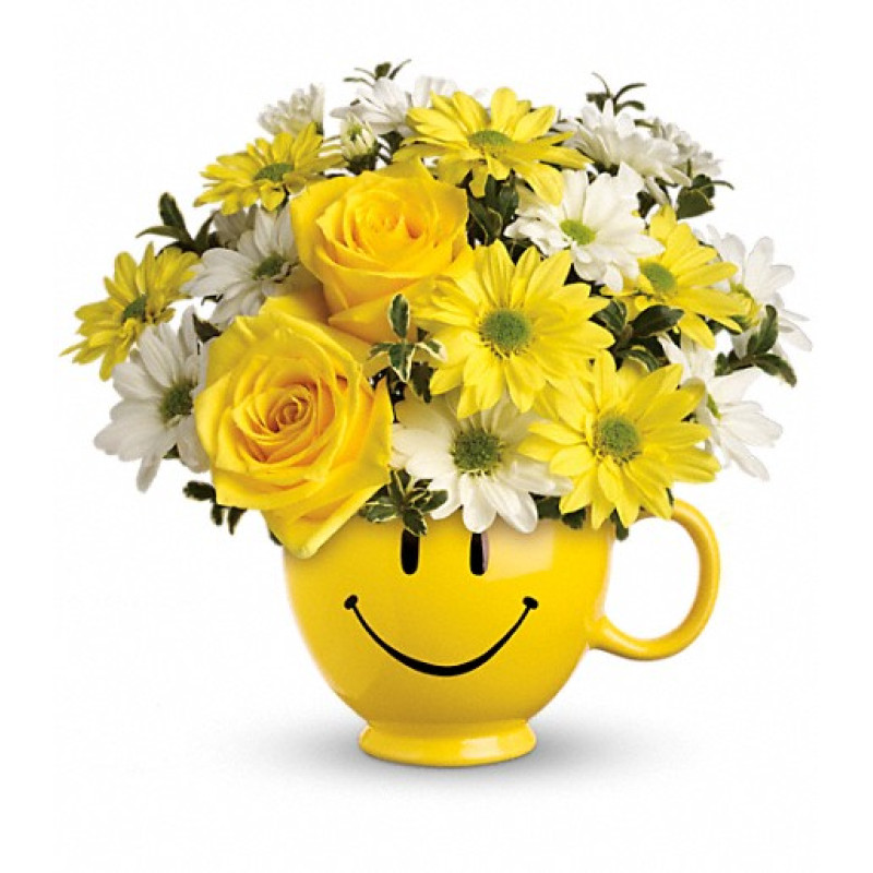 Be Happy Bouquet with Roses! - Same Day Delivery