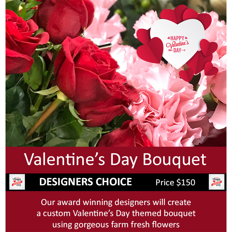 Designers Choice Valentines Bouquet 150 - Same Day Delivery