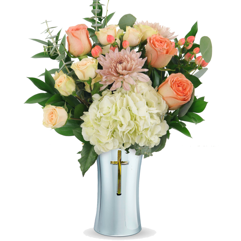 Soft Peach Tribute Arrangement  - Same Day Delivery